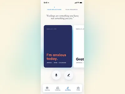 Journaling experience app ui ux