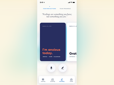 Journaling experience app ui ux