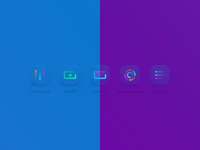 Neon glass icons in Figma 2019 trends app icons design clean design crypto dashboard desktop ui figma icons design minimal app platform ui elements ui ux design user experience ux design web design ecommerce