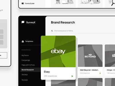 SurveyX clean forms marketing polls saas survey survey app ui ux webapp