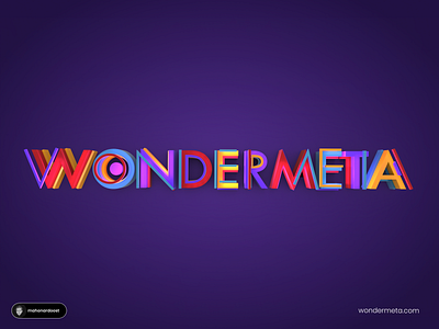 Wondermeta 3D LogoType branding lettering ligature logo logo process logotype script type typography wordmark wordmark design wordmark logo