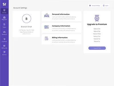 Account Settings - Mockup