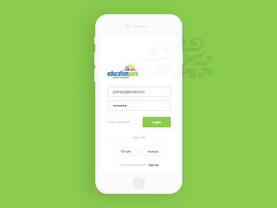 Educationpark Login iphone6 login minimal mobile mockup signup ui ui guide ux ux ui ux design white cat