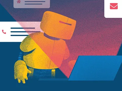 Robot illustration automated enrich illustration noise robot search wall es brother