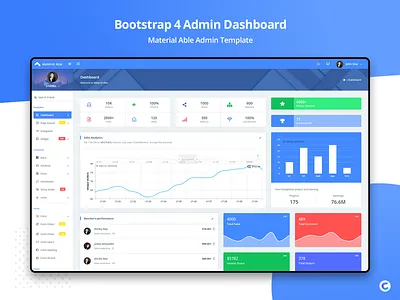 Material Able Admin Dashboard admin dashboard admin template bootstrap 4 branding material design sass ui ux design