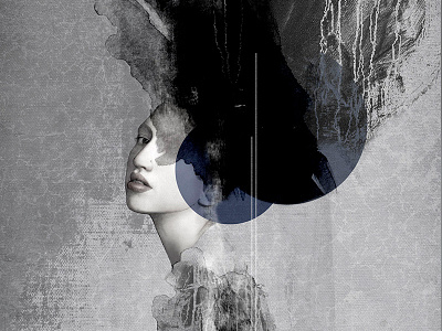 So Black and Blue body figurative fine art illustration mixed media mystic occult strength woman