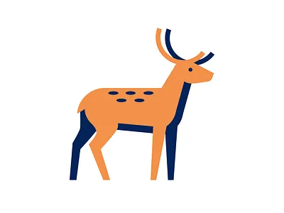 Deer animal deer elk flat horns illustration logo sign