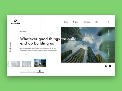 Tetra-Tech Architecture Website concept architecture blog building clean design illustration interaction design landing page landing page concept logo simple uxui web design webpage website