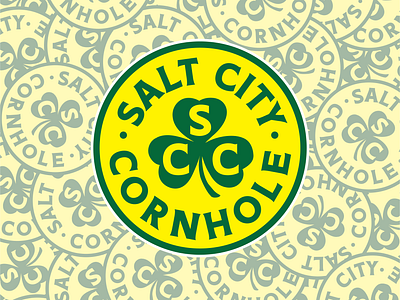 Salt City Cornhole Decal Logo badge badge logo clover corn hole cornhole decal illustrator irish logo salt city sanker scc sticker vector