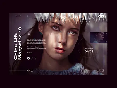 Carine - China Life Magazine 19 clean fashion layout modern mondrianizm typography ui ux web webdesign