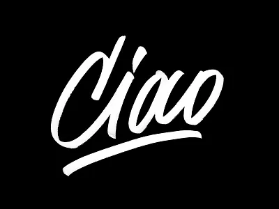 Ciao brushpen calligraphy custom type hand lettering handwritten lettering logotype mark script type typography white