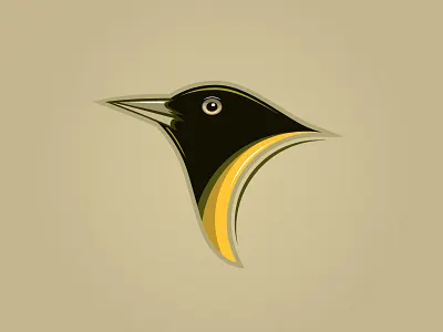 Cute black bird animal bird cartoon character design emberiza citrinella icon illustration logo mascot sparrow vector