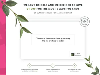 GRIN Launcher Promo Campaign (Dribbble Exclusive) agency landing page launch launcher lead capture lead generation promo sales