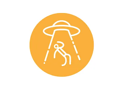 Warning; Abduction area abduction design icon orange signage signage design ufo warning