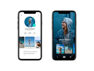 Photo Social App adobexd call chat follower message photo app photos profile card social social app video app