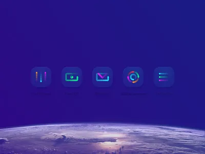 Neon glass icons in Figma 2019 trends app icons desig clean design crypto dashboard desktop ui figma icons design minimal app platform ui elements ui ux design user experience ux design web design ecommerce