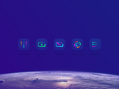Neon glass icons in Figma 2019 trends app icons desig clean design crypto dashboard desktop ui figma icons design minimal app platform ui elements ui ux design user experience ux design web design ecommerce