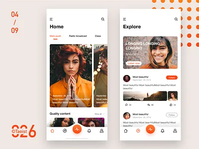 Daily exercise 026 app clean color concept design home icon ios mobile orange photo photoshop ui ux white