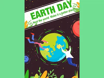 Earth Day illustration design dribbble earth earth day enviroment flat green illustration plant ui
