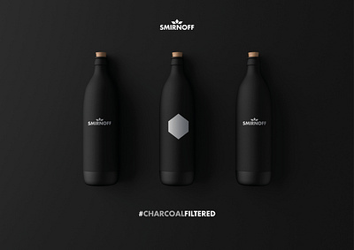 Smirnoff One Hour Challenge 🍸 alcohol black bottle branding charcoal design drink identity logo rebrand silver smirnoff vodka white