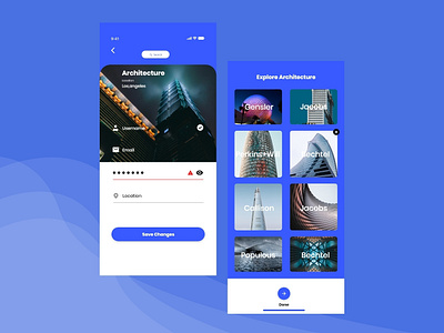 Architecture Firms app design ui ux