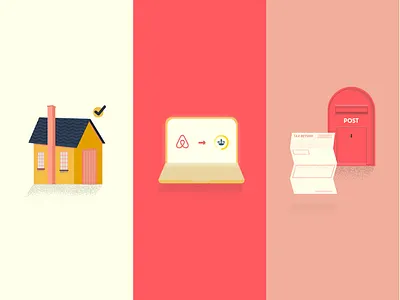 Process computer design illustration pink post red tax vector