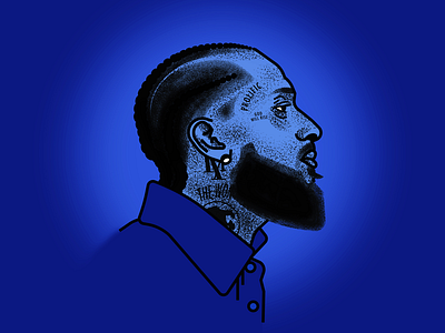 RIP NIPS flat illustration nipsey hussle portrait vector