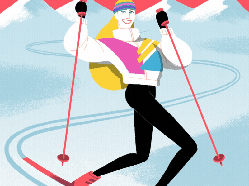Sofia Bohman animation character illustration character ski skinn winter