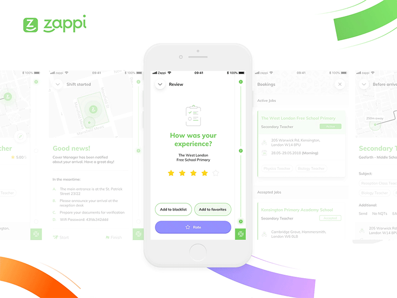 Putting Teachers in Control app booking geolocation job offer mobile process slider stepper stx stxnext