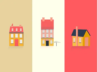 Houses in Denmark airbnb copenhagen denmark design houses illustration pink red vector