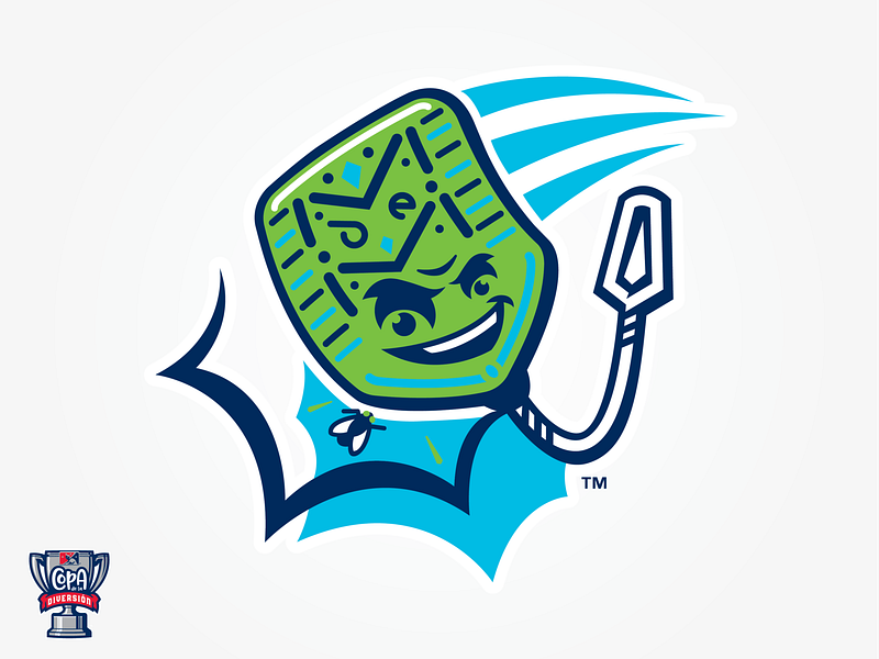 Matamoscas de Midessa (Midland-MiLB) baseball comic book copa fly fly swatter logo milb smack smash sports