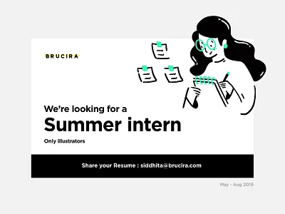 Summer internship collage design girl icon illustration india intern internship job minimal mumbai note notebook office plant ui ux vector web