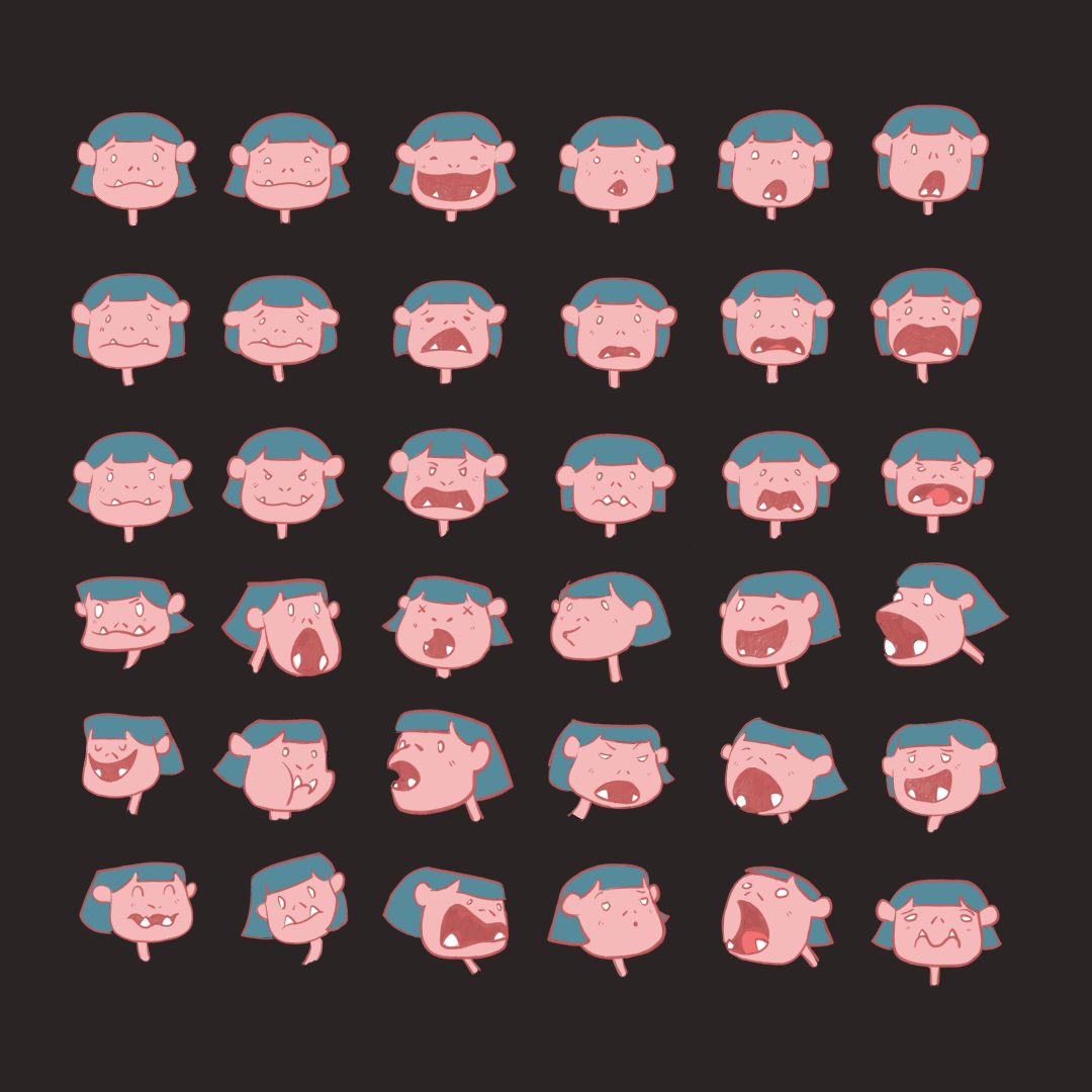 Face expressions (character study) 2d animation animation character character design face expressions frame by frame illustration short animation
