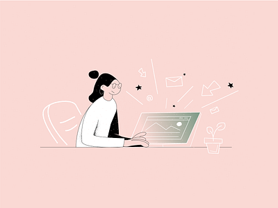WORK app art brand cartoon character clean design flat graphic design icon illustration illustrator lettering logo minimal ui ux vector web website