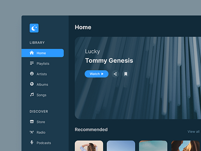 🎶 Music Player Concept [ Dark Theme ] blue concept dark design interfcae itunes music player theme ui ux