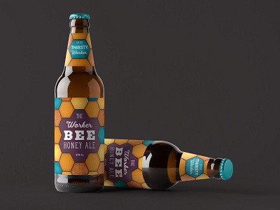 The Worker Bee - packaging Design ale bee logo beer beer art beer bottle bees bottle design hex hexagon lead light lights stained stained glass window