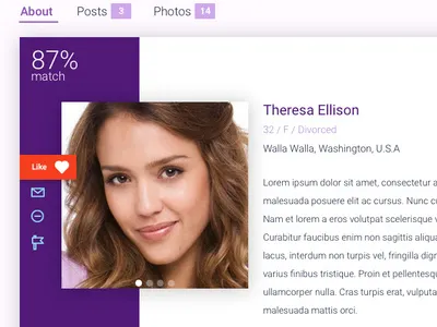 Dating Site ux web design