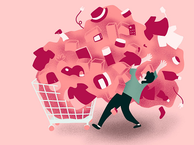 Overconsumption basket buy ecology illustration overconsumption shop shopping vector