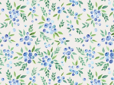 Blueberry Bushes blue blueberries blueberry bushes farm farming fruits garden gray hand painted homedecor homestead illustration painting print and pattern repeat pattern seamlesspattern summer surface pattern design tea towel watercolor