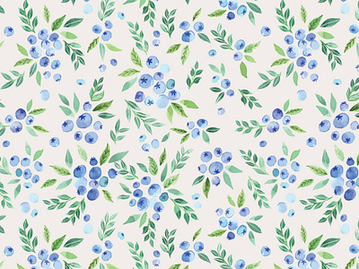 Blueberry Bushes blue blueberries blueberry bushes farm farming fruits garden gray hand painted homedecor homestead illustration painting print and pattern repeat pattern seamlesspattern summer surface pattern design tea towel watercolor