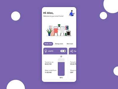 Smart Home Screen app apple applicaiton design flat icon illustration illustrator logo minimal mobile sketch type typography ui ux vector web