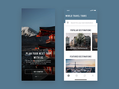 Travel App iphonex sketch