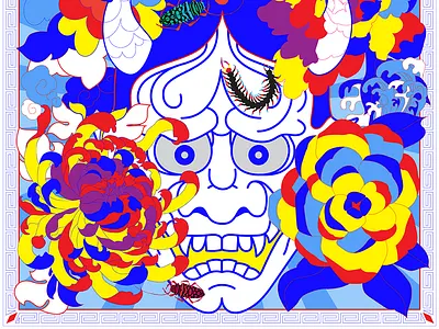 Hanya chrysanthemum hanya japanese silk scarf