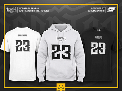 InControl Gaming - Player Apparel apparel apparel design clothing design esports game gaming graphic hoodie inc incontrol layout mockup player shirt street wear team tshirt