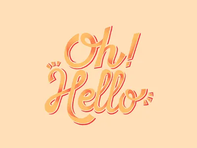Oh! Hello Lettering greetings hello hi dribbble illustration lettering lettering artist pink procreate procreate art texture typo typography typography art yellow