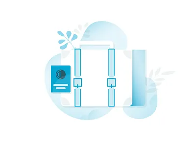 Luggage adobe botanical design icon illustration luggage suitcase travel ui vector