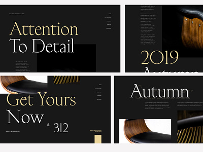 Landing /Product Page Explorations chair chairs clean ecommerce furniture interaction landing marketing minimal pallete product responsive shop typogaphy ui ux web design website