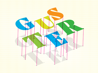 Experimental Guster 3d band color float floating guster losttype typography