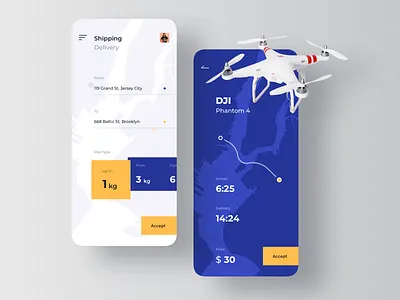 Ordering App for the Shipping Drone aerial air box camera delivery drone fly flying mail quad quadcopter quadrocopter rondesign shipping vehicle