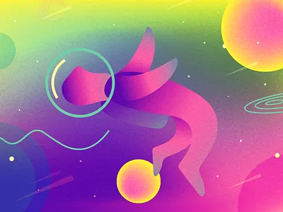 Working Remotely astronaut cosmos galaxy gravity illustration medium remote space stars texture universe vector working